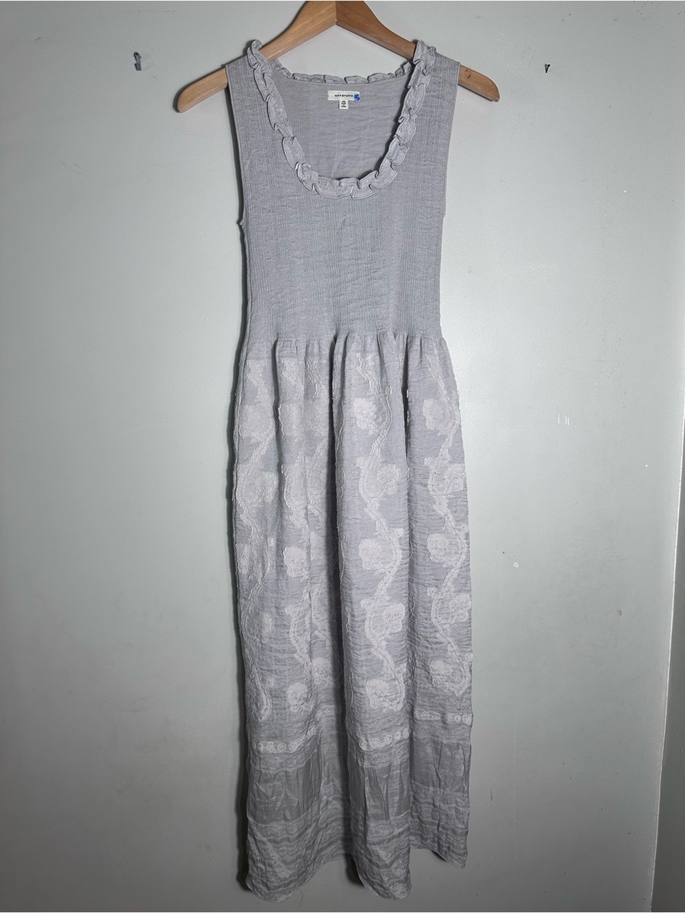 Max Studio Light Gray Ribbed Tank Dress sleeveless